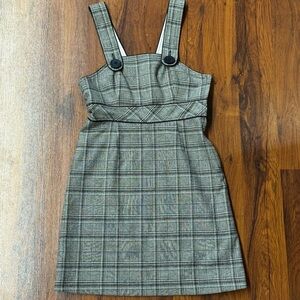 Talula Aritzia Wool Blend Plaid Pinafore Mini Dress Size 0